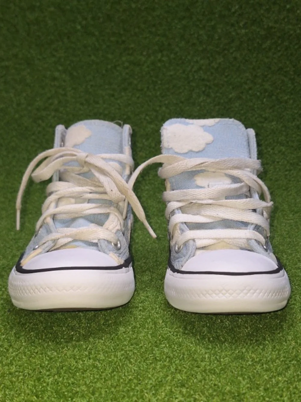 Converse Kids Light Blue and White Cloud High Top Sneakers